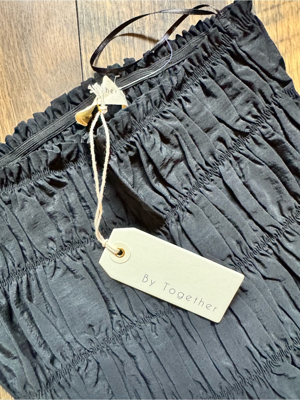 By Together Black Maxi Smocked-Top Maxi Dress - Picture 6 of 9